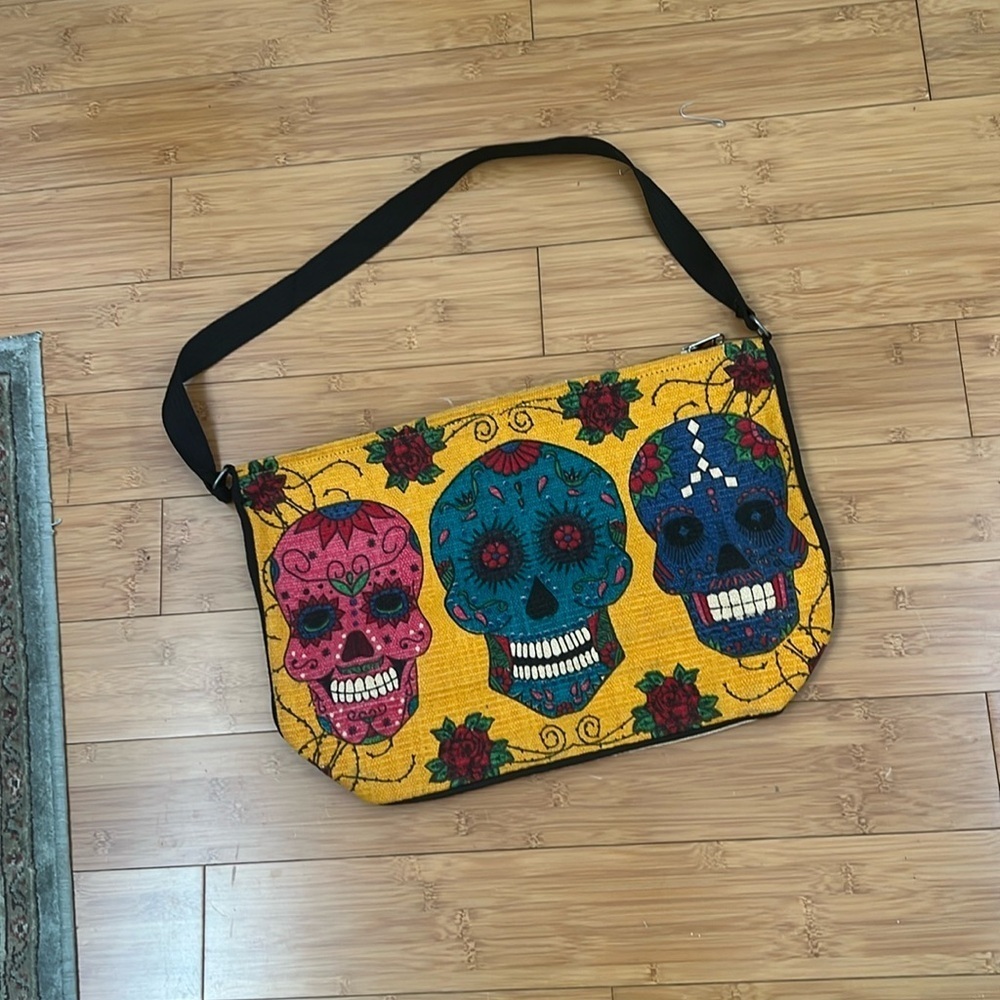 El Paso Saddle Blanket Company Day of the Dead Cotton Bucket Bag Preloved